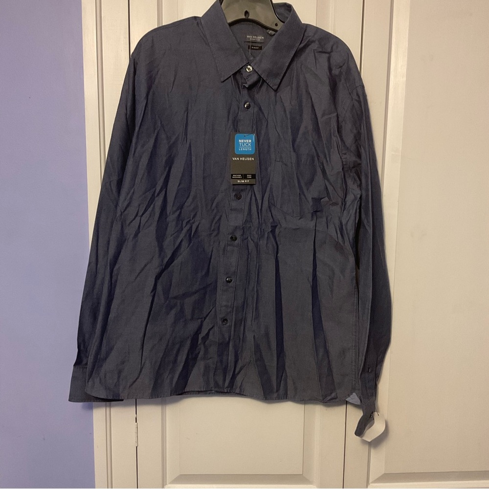 VAN HEUSEN NEVER TUCK SLIM FIT DRESS SHIRT